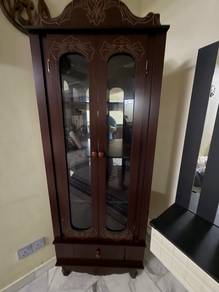 CABINET CORNER KAYU berlampu nk jual mur² je…
