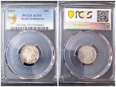 1893 Queen Victoria  10 cents Coin - PCGS AU53