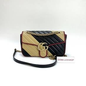 Preloved Gucci Torchon Diagonal Stripe GG Marmont
