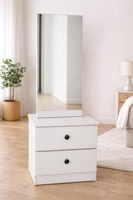 Modern Dressing Table with Mirror & 2 Drawers