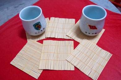 NEW Bamboo Coasters X 6 Pcs (New)