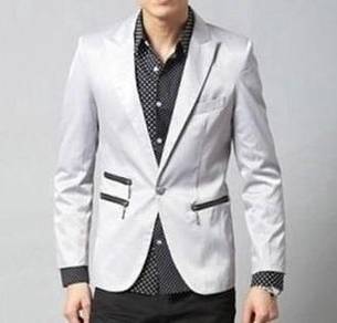 READY STOCKS GREY STYLISH SUiTS COAT BLAZER JACKET