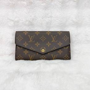 Authentic LV Sarah Brown Monogram Long Wallet RFID