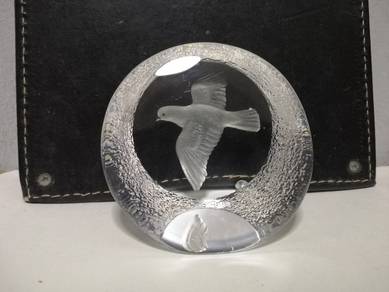 Vintage Glass Paper Weight Bird in Flight