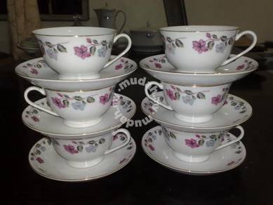Antique porcelain tea set 10 sets bunga sabun