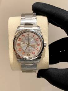 Rolex Air-King REF 114234 Silver Dial With Orange