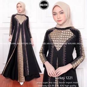 1221 Jubah Abaya Umrah Haji black gold