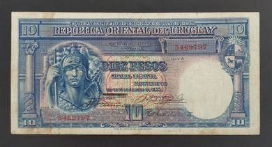 Uruguay 10 Pesos 1935 - Pick 30   vf