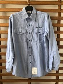 Vintage US Navy DSCP chambray utility work shirt