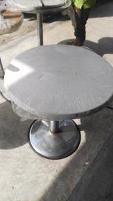 White Round Fibre Chrome Leg Table TN658