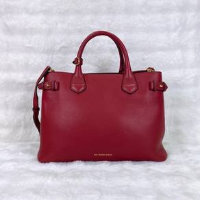 Authentic Burberry Banner Satchel in Red