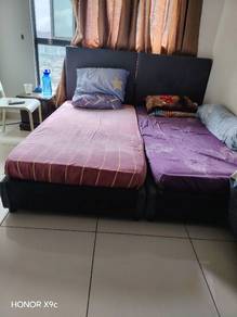 Single Bed 2 With Mattress in Clean Condition. 