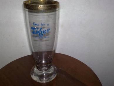 Cawan vintage tiger beer glass cup tall