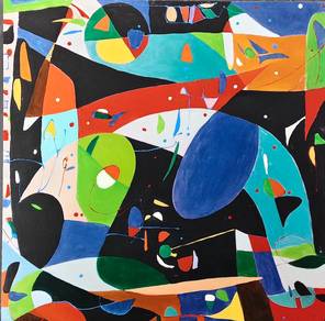 Dynamic Abstract with Geometric and Organic Forms