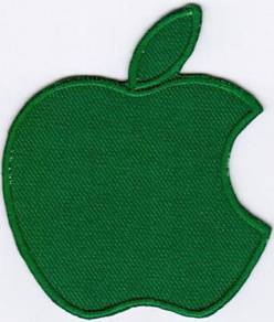 Apple Logo GREEN Badge Iron On Embroidered Patch