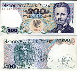 Poland 200 zlotych p 144 unc