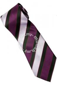 EPP01 Purple Black Quality Striped Formal Neck Tie