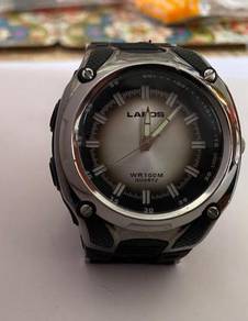 Laros Quartz Black Dial Watch with Lights