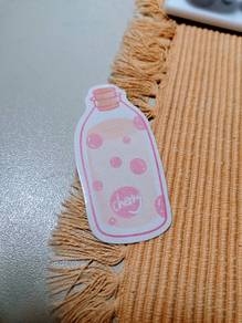 Aesthetic cute lovely adorable cherry milk bottle