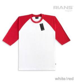 T-shirt raglan white - red