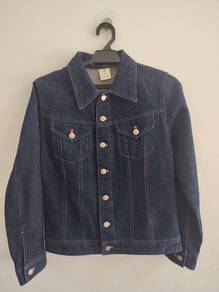 Rare Denim Jacket with Pink Stitching 