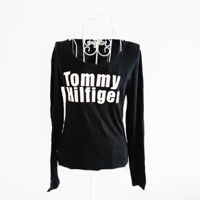 Tommy Hilfiger Big Lettering Long Sleeve Black Tee