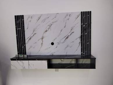 Tv cabinet dinding siap pasang 