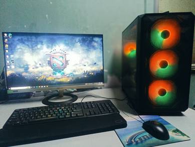 pc gaming fullest with monitor 24inch boardless 