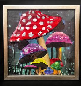 Diamond Painting Art - Finished  Piece (Mushrooms)