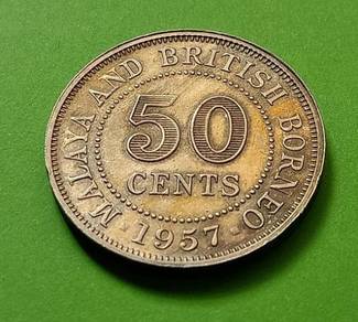Malaya & British Borneo 50 cents 1957 (Kod: B3809)