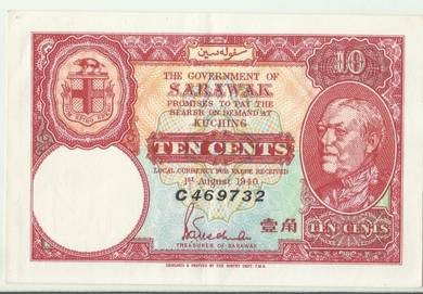 Sarawak 1940 10 cents