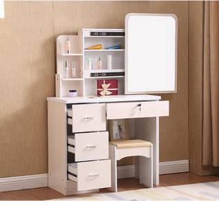 Dressing make up TABLE mirror drawer cosmetic 4