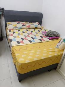 Queen size bed frame and Mattress 