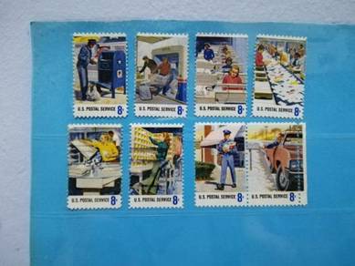 Set 1973 USA Stamps Postal Service Employees