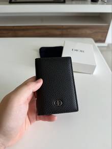 Christian Dior Leather Card Holder - Black