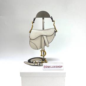Preloved Dior White Micro Saddle GHW