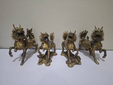 Antique bronze Qilin set (four pieces)