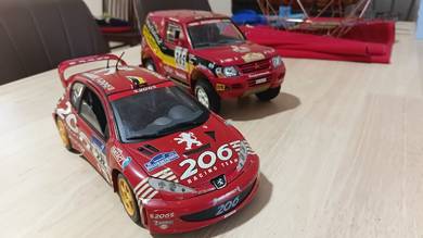 Peugeot 206 WRC & Mitsubishi Pajero Rally Diecast 