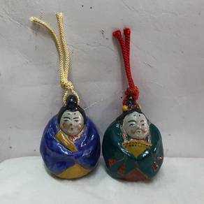 Japanese Clay Bell Ceramic Dorei Vintage old Lot o