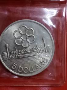 Singapore 1973 silver (.500) coin 5 dollar 