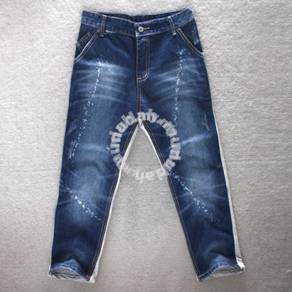 WA009 Mixed Jeans Track Denim Slim-Fit 3/4 Pants
