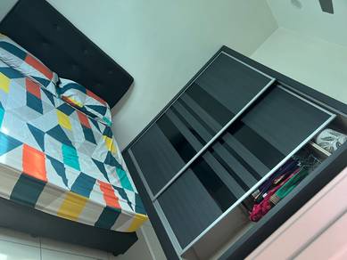 Cupboard and bed