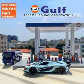 Gulf Oil Gas Station Assembly Kit Playset Diorama