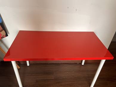 IKEA Red Table with White Legs
