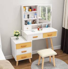 WHITE Dressing make up TABLE drawer cosmetic 3