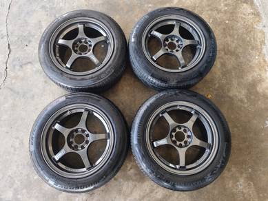 Rim second 15 gramlight 57C siap tayar vios myvi