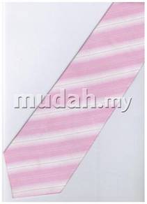 EPK05 Pink White Quality Striped Formal Neck Tie