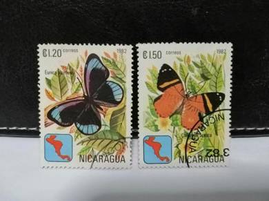 1982 Nicaragua Stamps Butterflies
