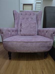 Classic Tufted Pink Wingback Armchair