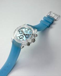Custom Mod 39.5mm Ice Blue Clear Plastic Daytona